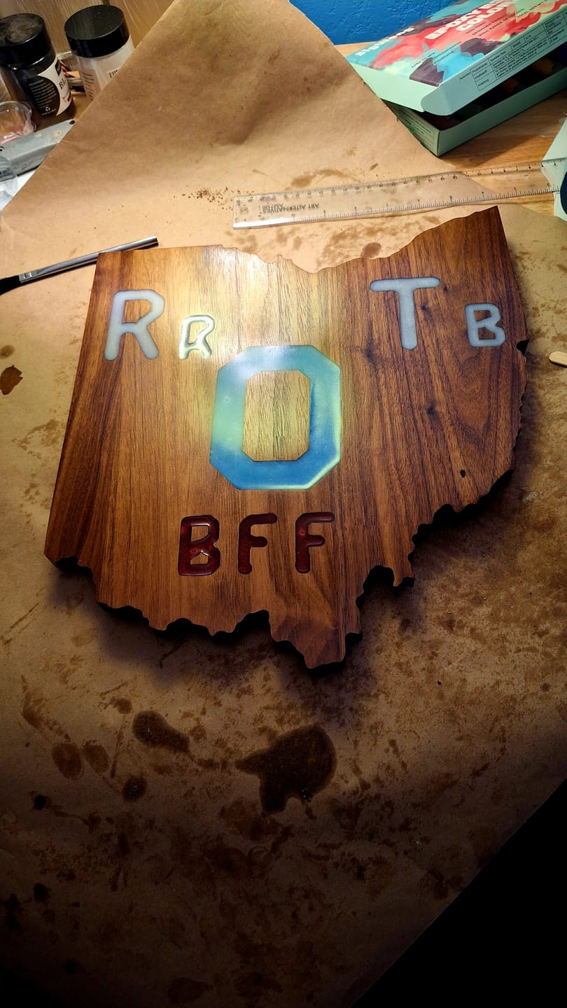 Customer photo review of 14.0x12.4" State Of Ohio Acrylic Router Template