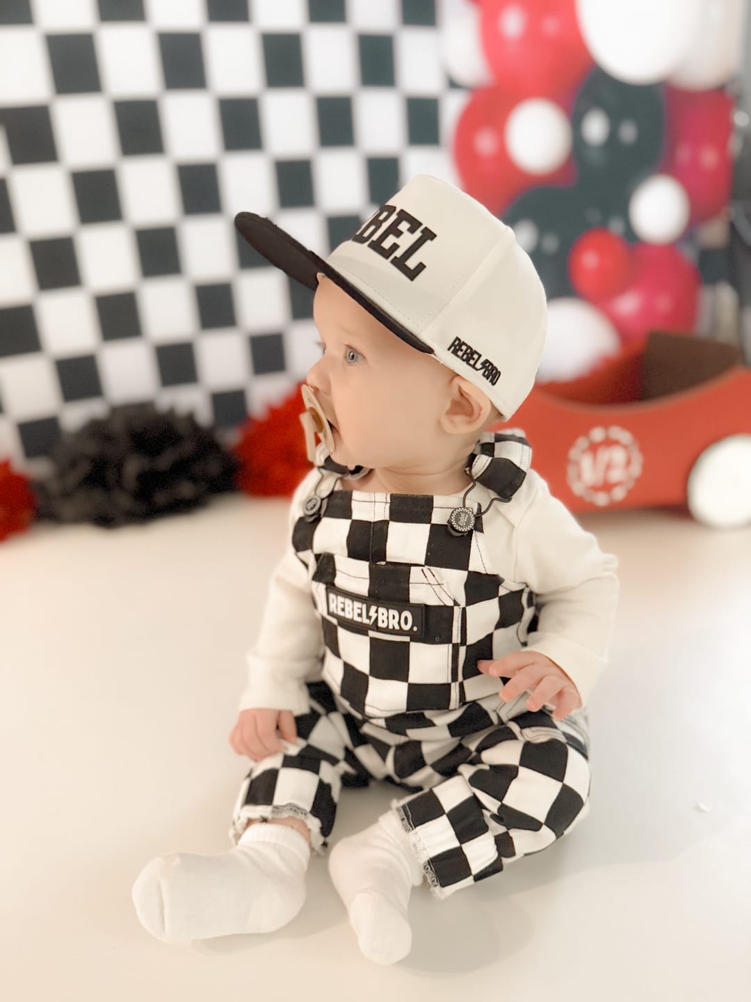 Customer photo review of The Live Fast Checkered Overall in Venice