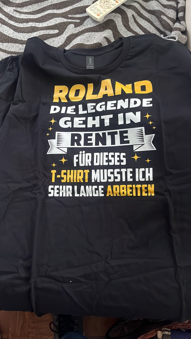Customer photo review of Legende geht in Rente - Personalisierbares Herren T-Shirt