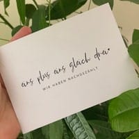 Customer photo review of Postkarte A6 "eins plus eins gleich drei"