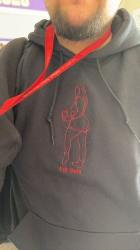 Customer photo review of Custom Embroidered Couple Portrait Sweatshirt, Couple sweats From Photo, Spicy Hoodie, Valentine Gift For Boyfriend