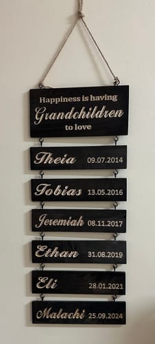 Customer photo review of Personalized Grandkids Hanging Sign (Engraved) Family Keepsake
