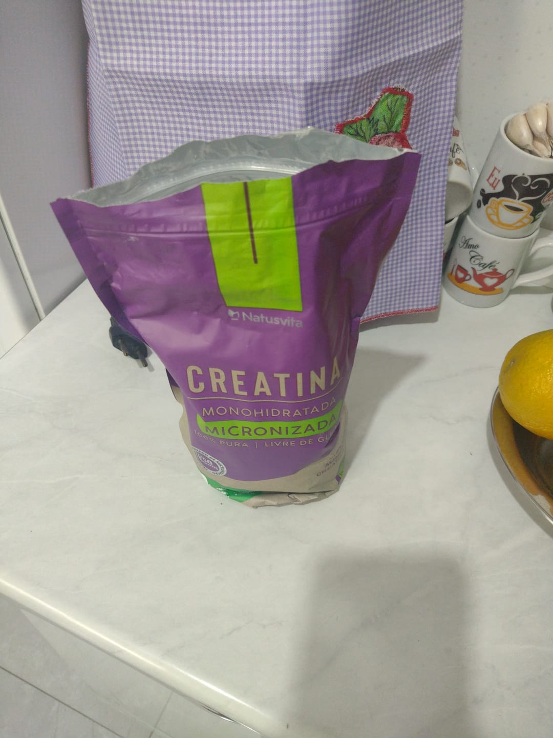 Customer photo review of Creatina 100% Pura (500g). Monohidratada e Micronizada 180 mícrons. Livre de Metais Pesados