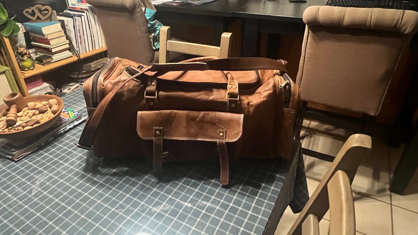Customer photo review of Traveler Weekender Duffle Bag + FREE Toiletry Bag