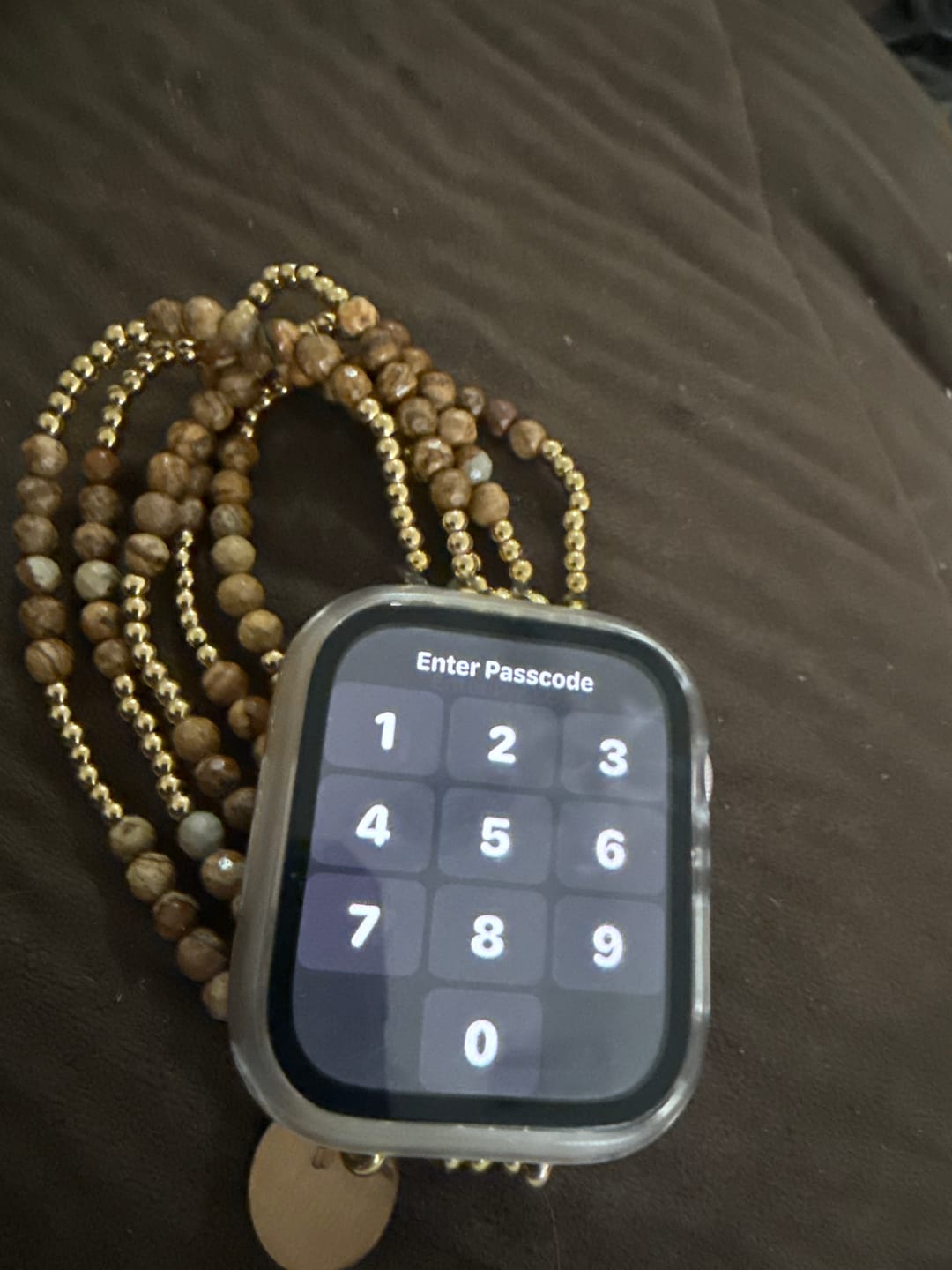 Customer photo review of Golden Earth Jasper Stretch Apple Watch Strap
