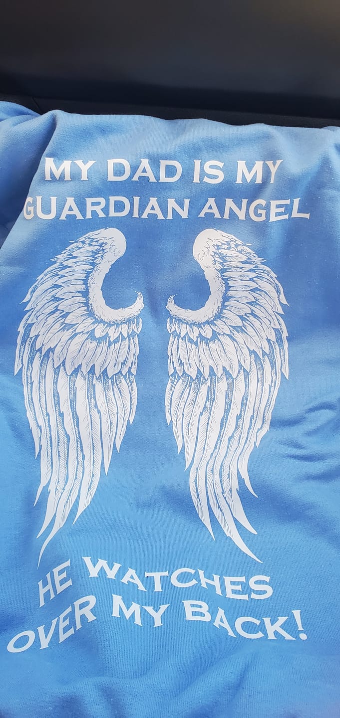 Customer photo review of My Dad Is My Guardian Angel Hoodie