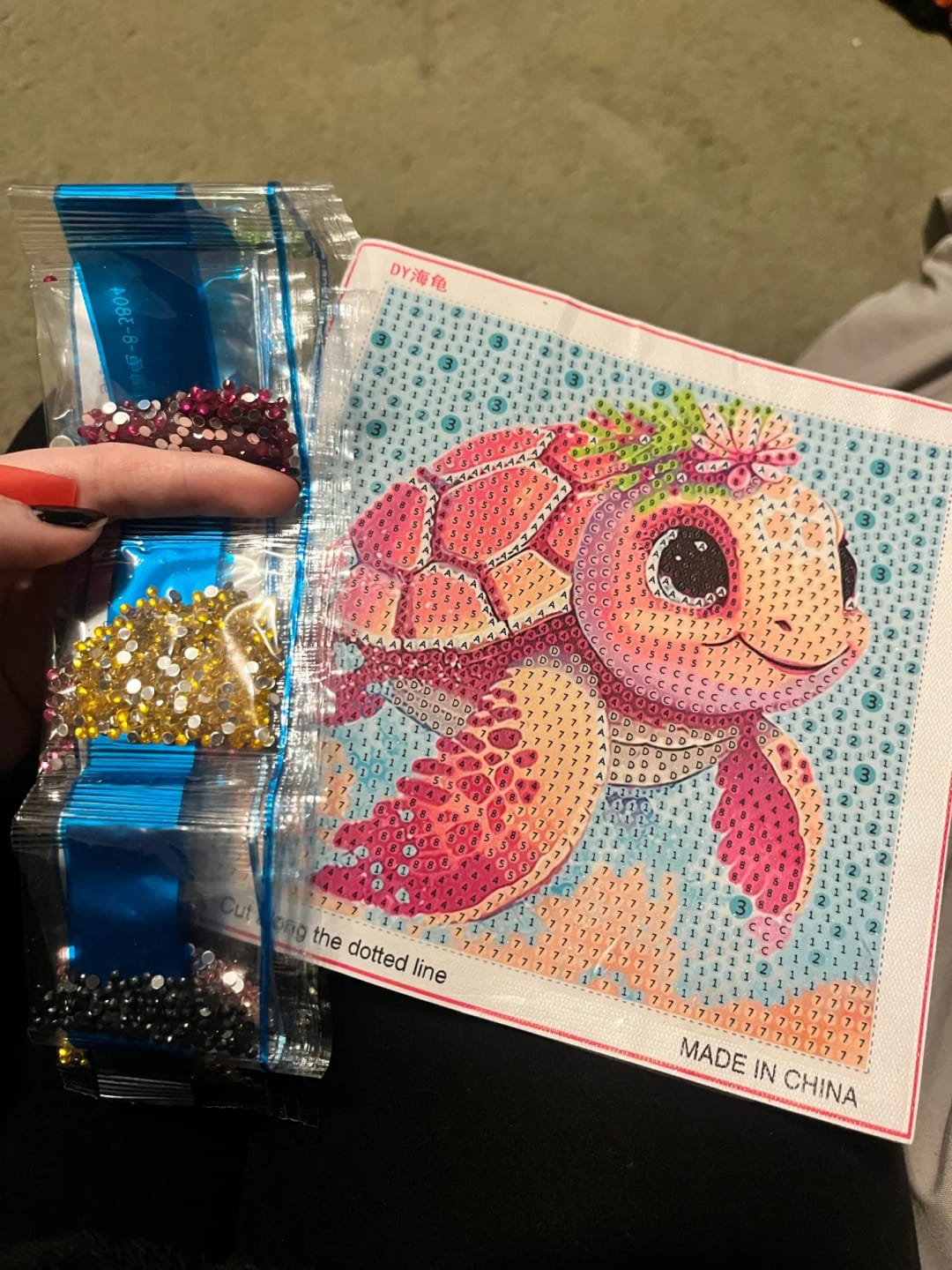 Customer photo review of Cartoon Crystal Diamond Painting Kits for Kids -