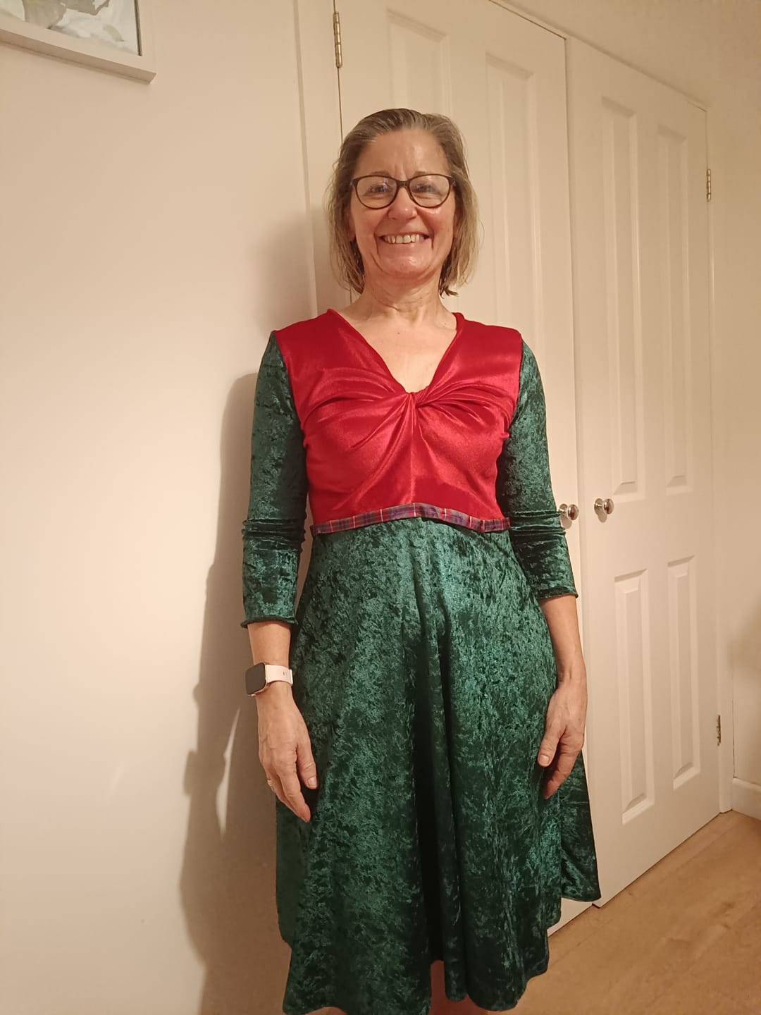 Customer photo review of Plain Stretch Velvet Fabric