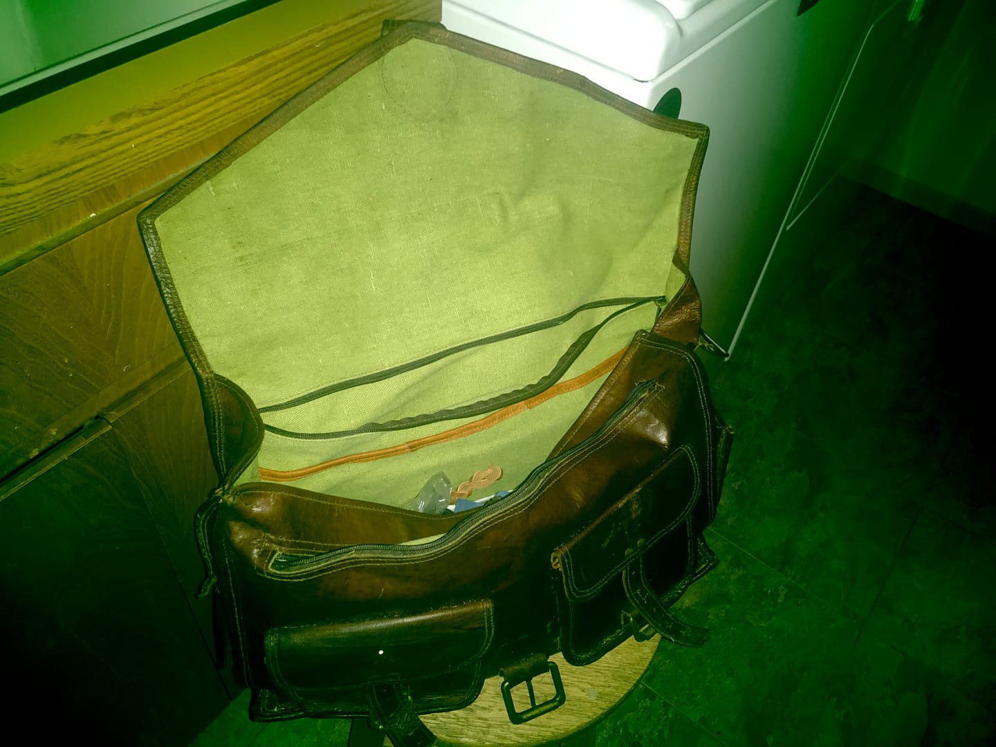 Customer photo review of Top Grain Leather Briefcase Bag