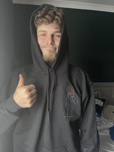 Customer photo review of Custom Embroidered Couple Portrait Sweatshirt, Couple sweats From Photo, Spicy Hoodie, Valentine Gift For Boyfriend