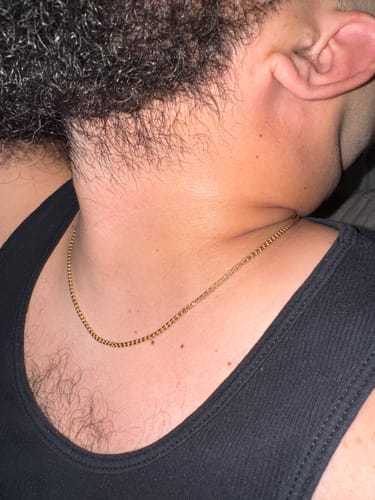 Customer photo review of *NEW* 14K Gold Moon Ice Chain (22” Inches // 2.5 MM) JTJ™