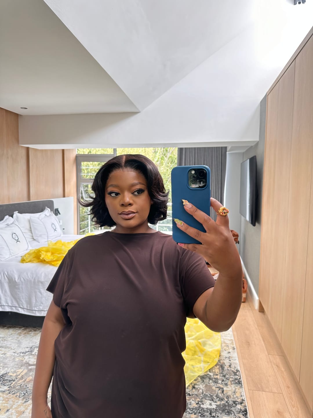 Customer photo review of Chocolate Brown Relaxed Fit T-shirt