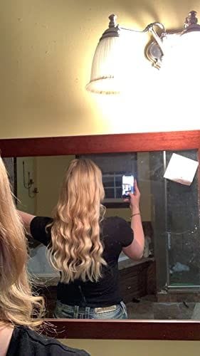 Customer photo review of Clip On Hair Topper Virgin Hair Medium Base Topper Human Hair #18/613