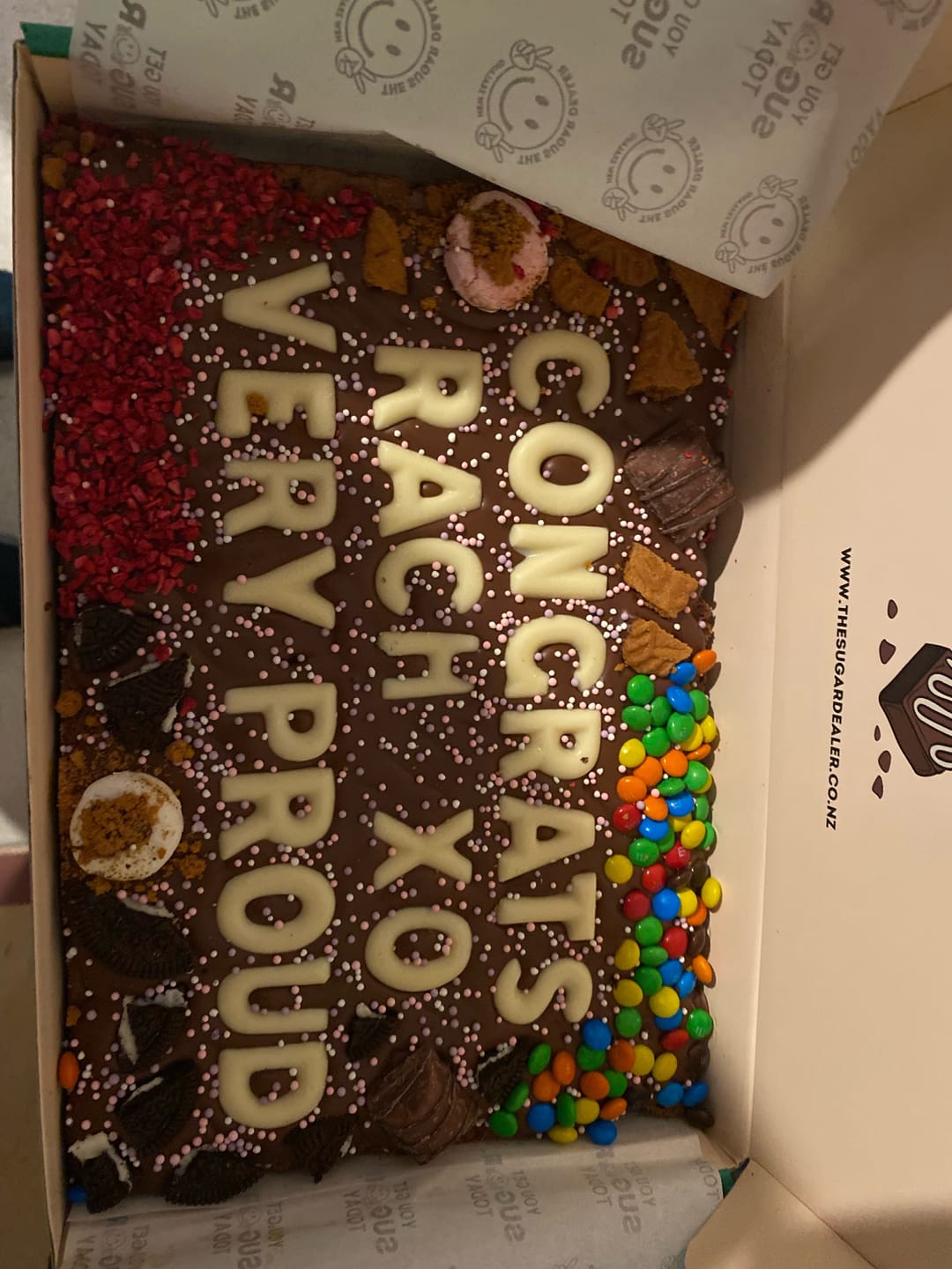 Customer photo review of Mega custom message loaded brownie
