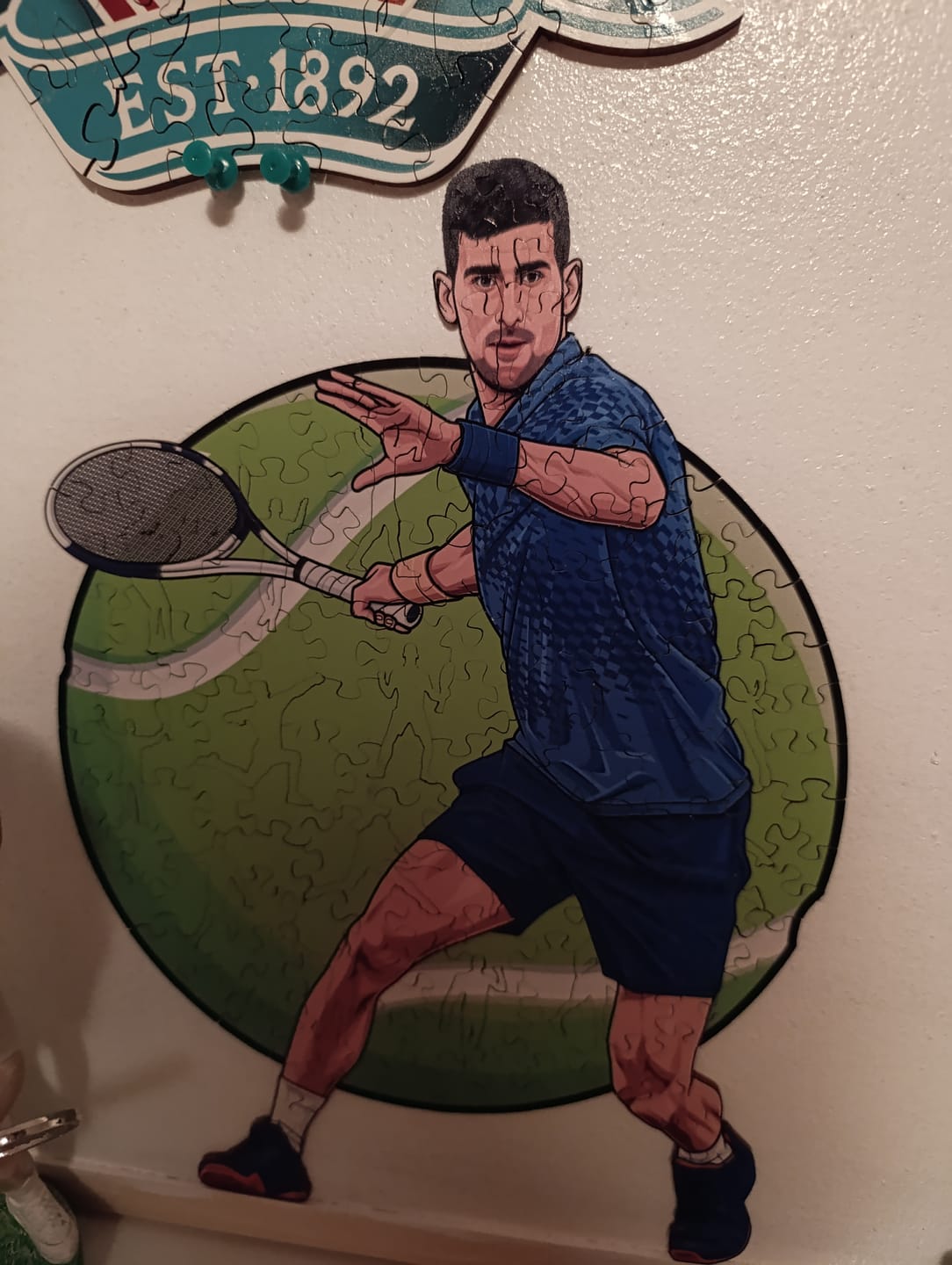 Customer photo review of Novak Djokovic - Wooden Puzzle