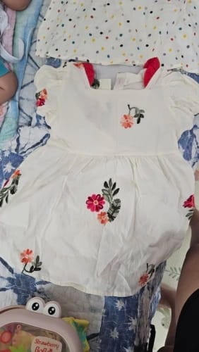 Customer photo review of Embroidered Floral Cotton Dress