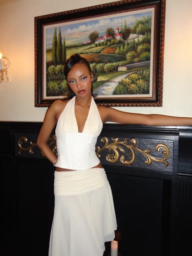 Customer photo review of Lisa Button Up Top - Ivory