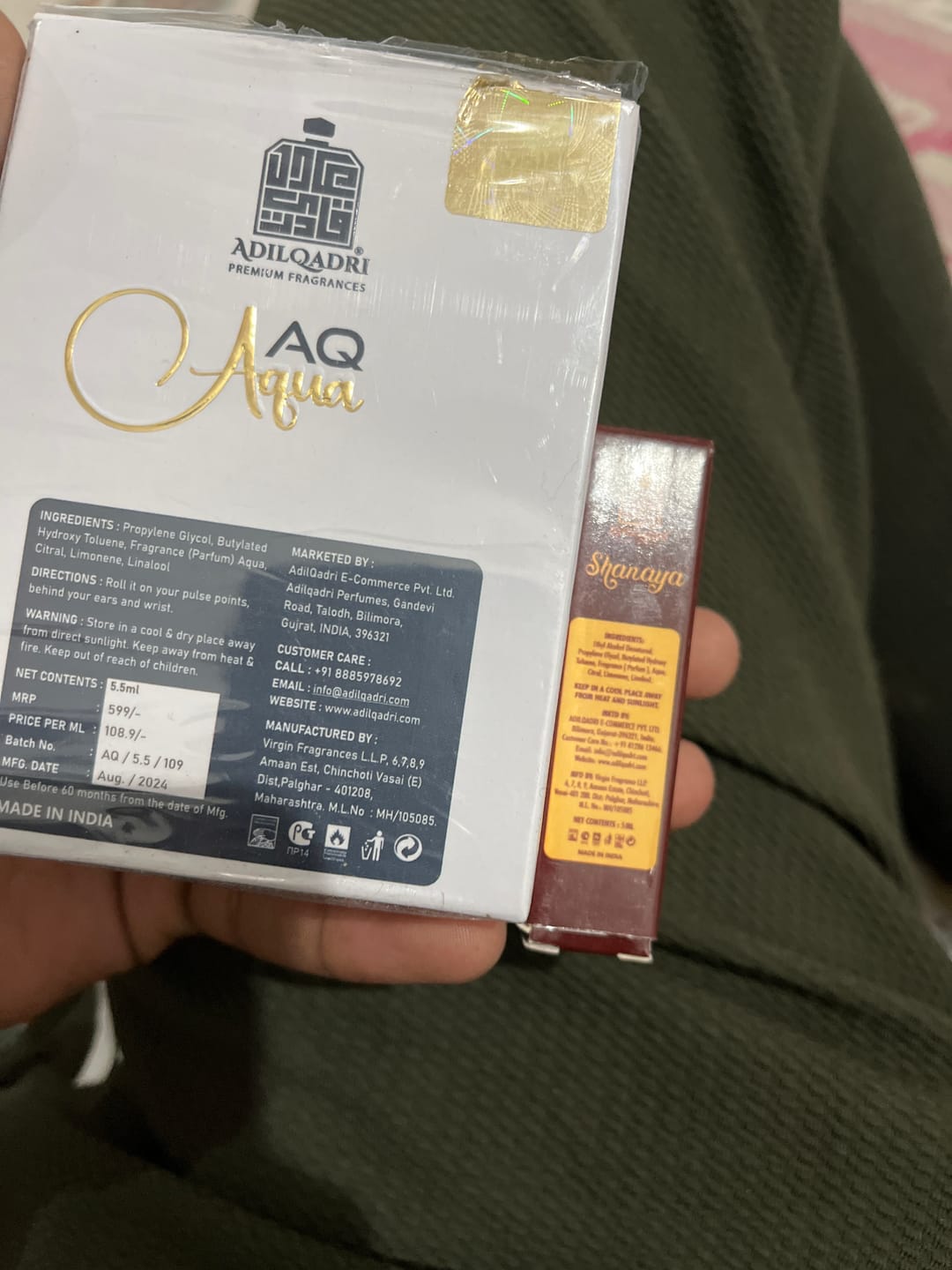 Customer photo review of AQ Aqua Luxury Attar Perfume