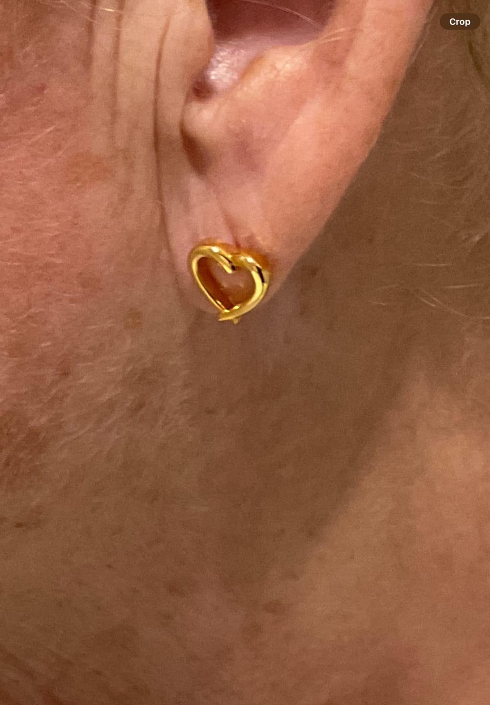 Customer photo review of Molto Heart Stud Earrings