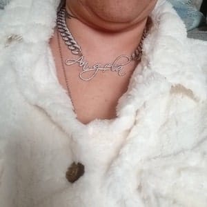 Customer photo review of JANICE RHINESTONE CUBAN NAME NECKLACE