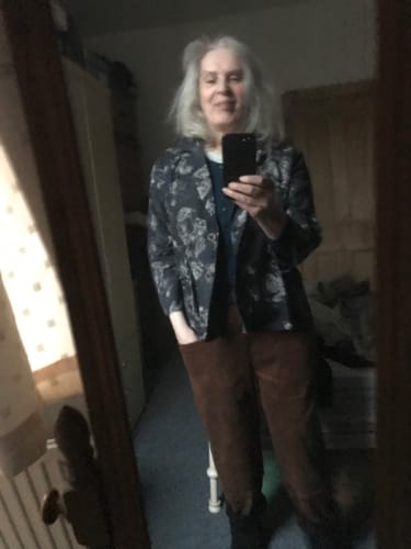 Customer photo review of Plus Size Women Summer Vintage Print Thin Ramie Jacket