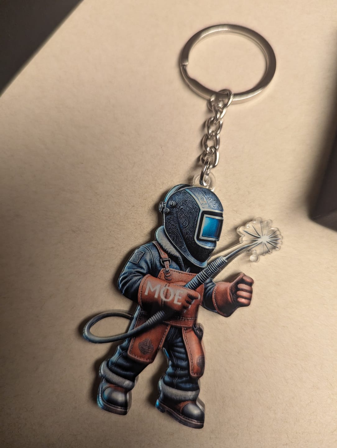 Customer photo review of Personalized Welder Custom Name Keychain