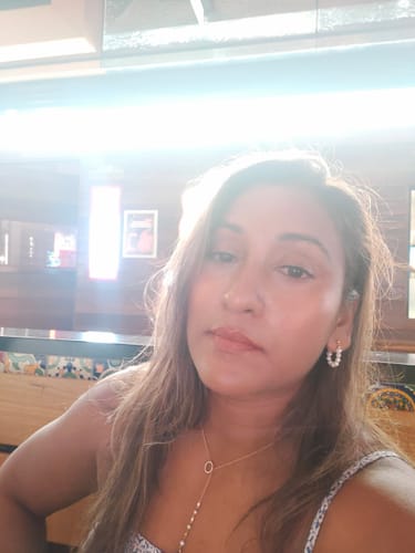 Customer photo review of Freshwater Pearl Huggie Earrings