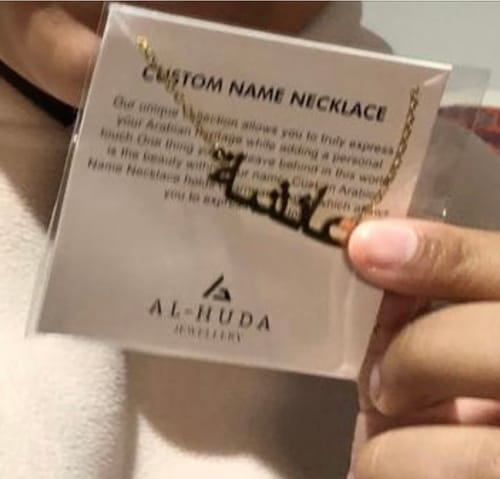 Customer photo review of Arabic Name Necklace