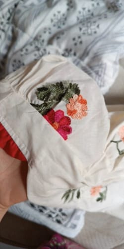 Customer photo review of Embroidered Floral Cotton Dress