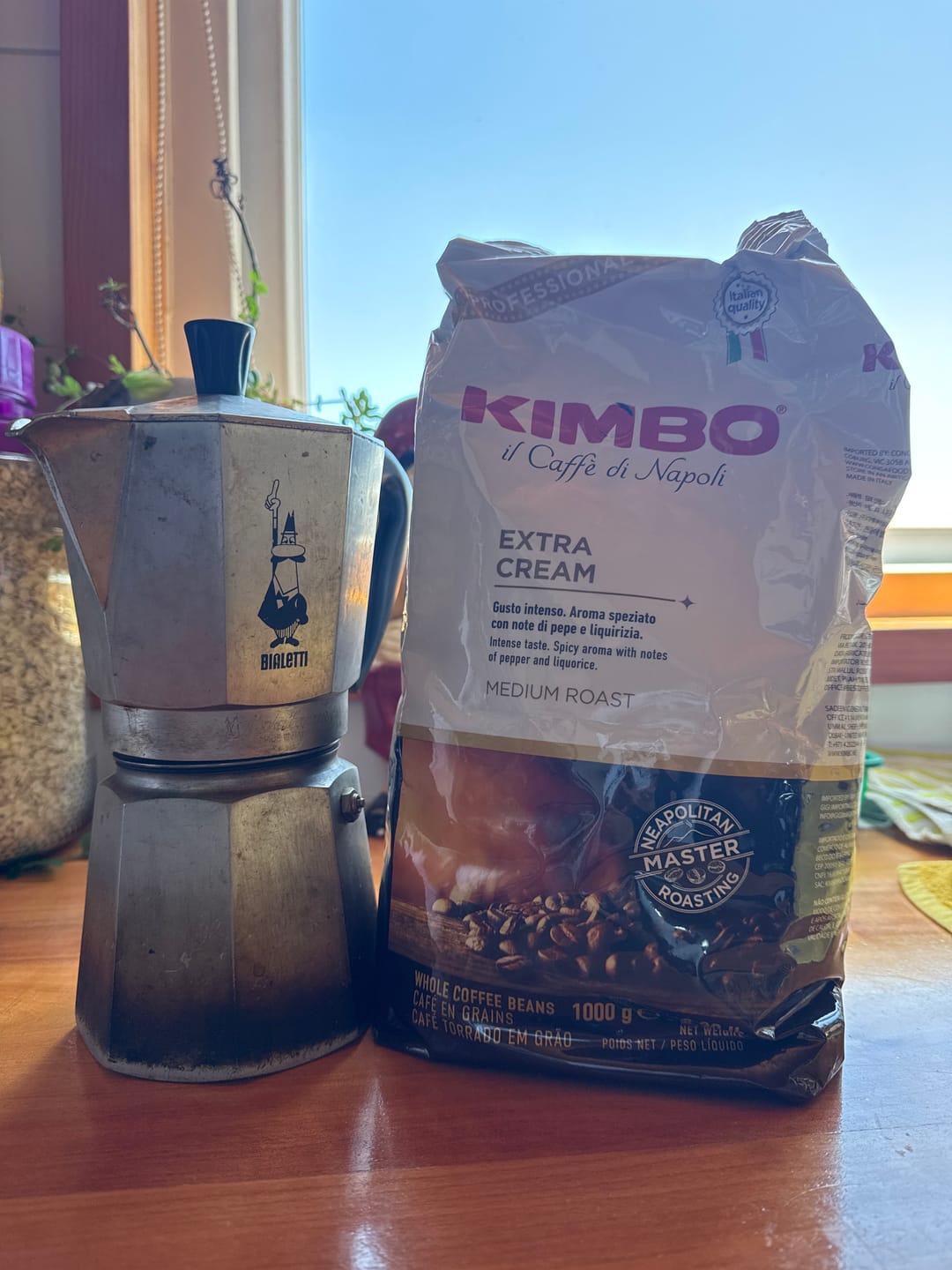 Customer photo review of Kimbo Espresso Extra Cream 1kg Grano Entero
