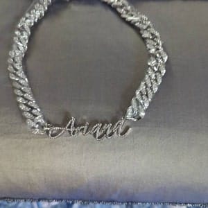 Customer photo review of JANICE RHINESTONE CUBAN NAME NECKLACE