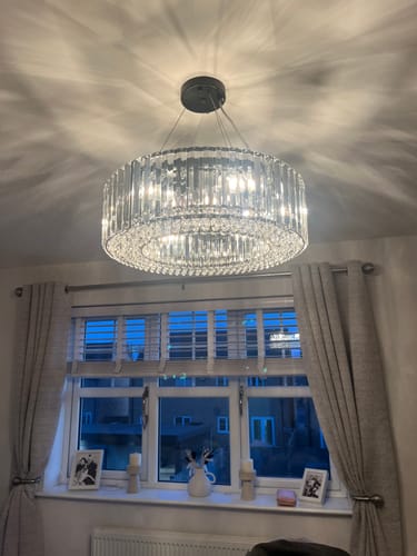 Customer photo review of Glam Modern Round Crystal Chandelier
