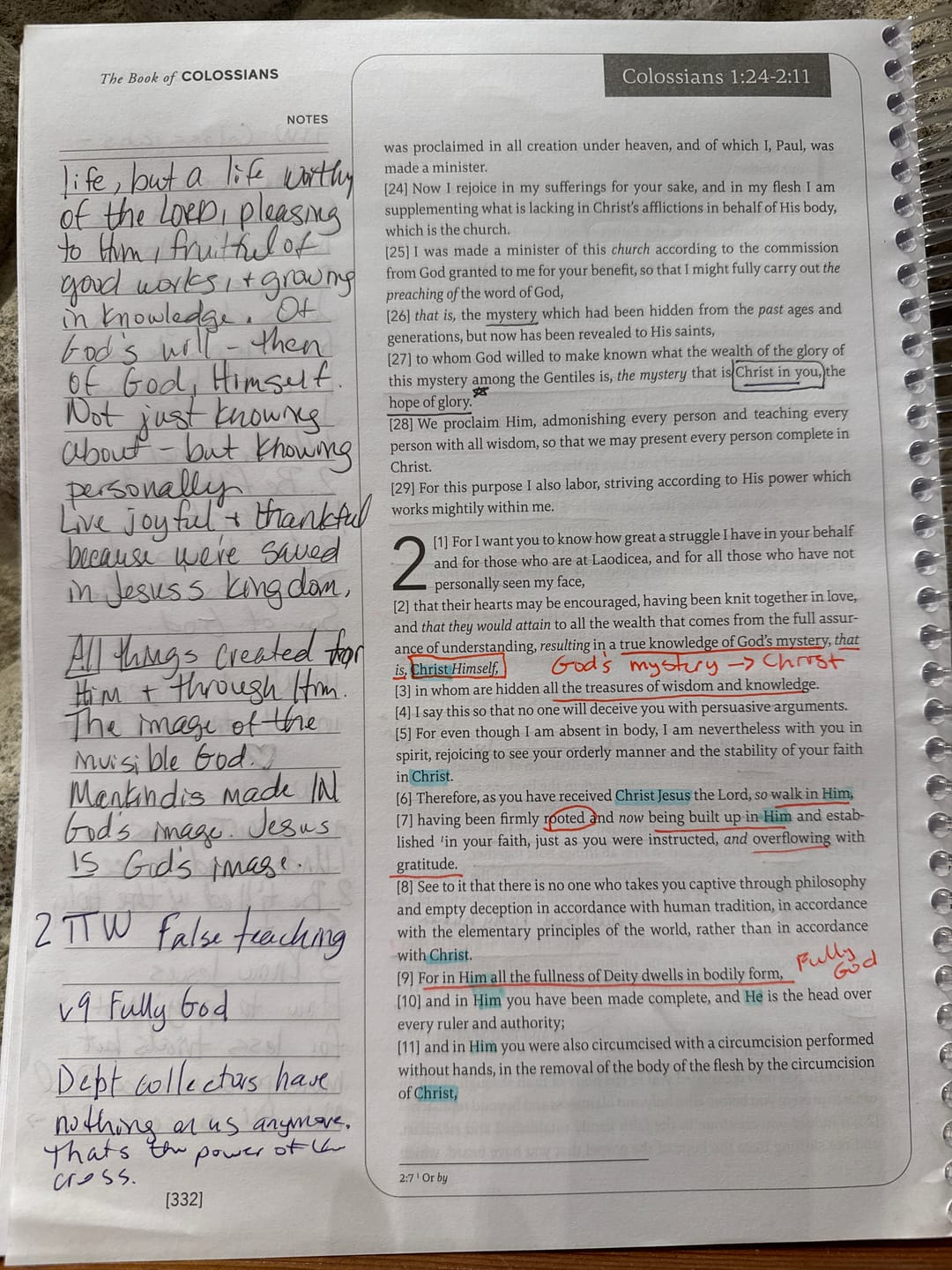 Customer photo review of Spiral Bible™ - NASB - New Testament - Flake