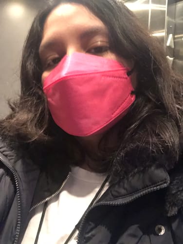 Customer photo review of KN95 Respirator Face Mask: Blush Bundle