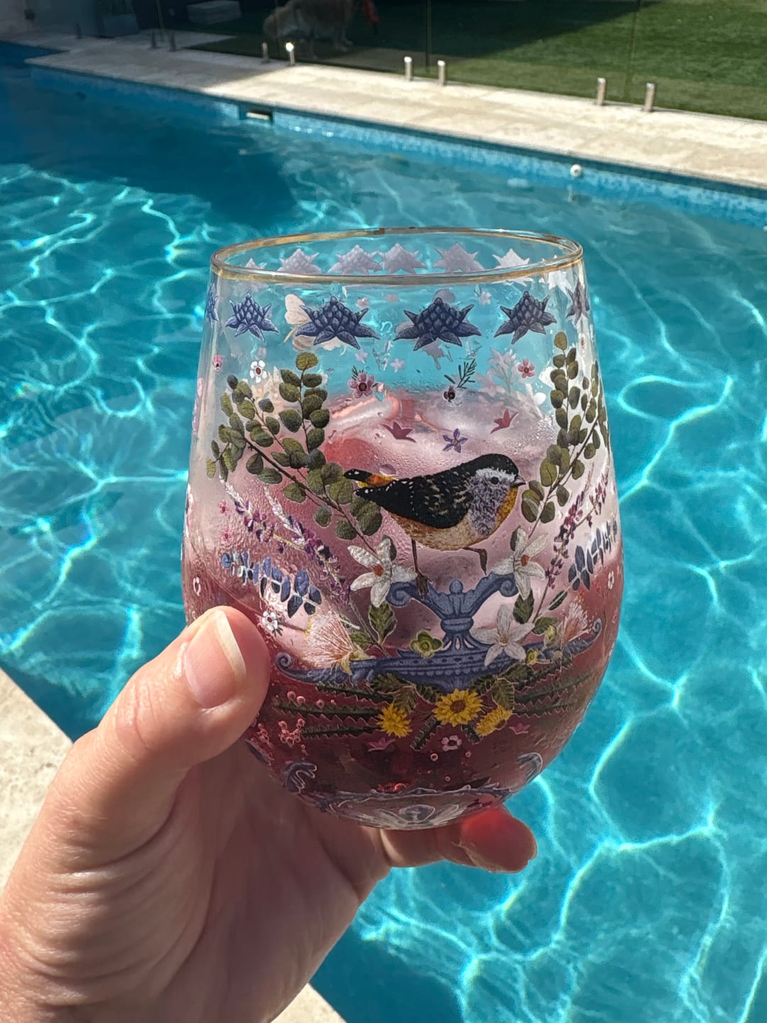Customer photo review of Glass Tumbler Large Enchanted Garden (Set of 2 glasses)