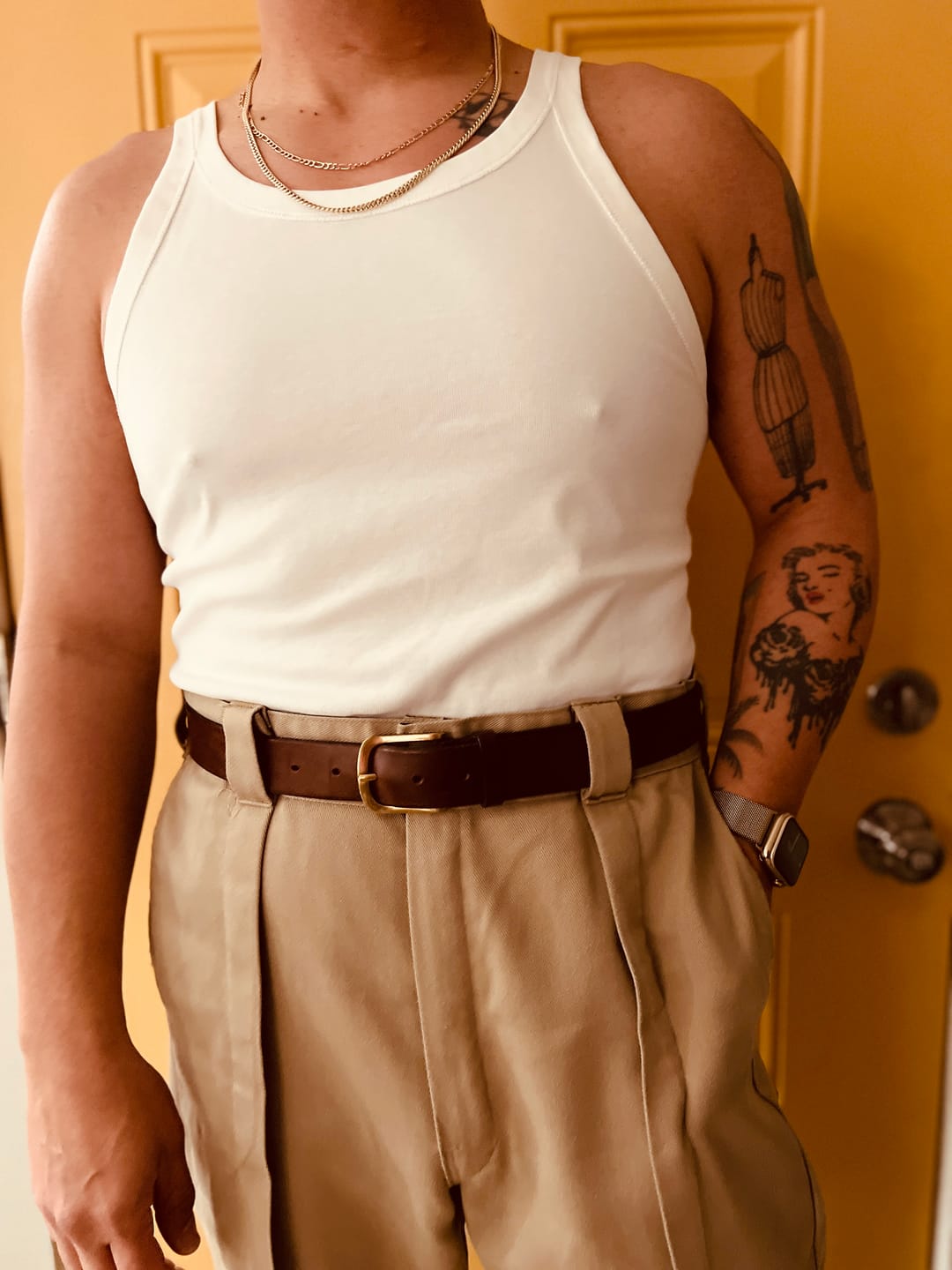 Customer photo review of Military Cotton Tank Top - White