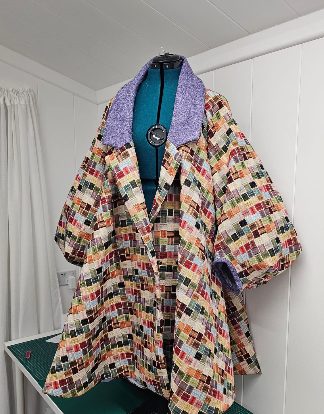 Customer photo review of Colourful Squares Tapestry Fabric