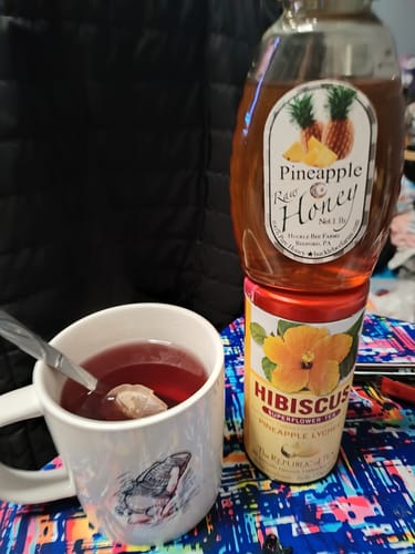 Customer photo review of Hibiscus Pineapple Lychee Tea Bags - Tin 36Tea Bags