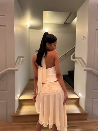 Customer photo review of Diana Midi Skirt - Ivory Chiffon