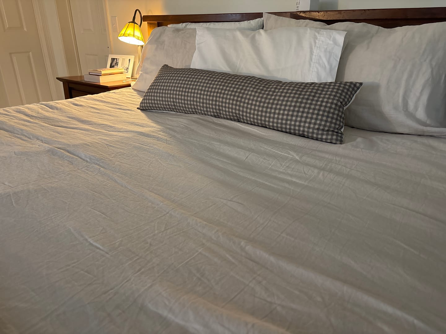 Customer photo review of Gingham in brown Lumbar - 12x20"| 12x40"