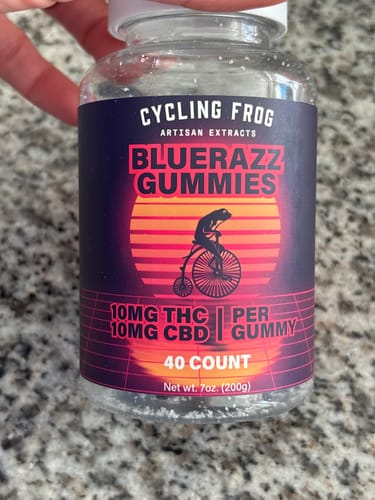 Customer photo review of BlueRazz Gummies, 10mg THC + 10mg CBD