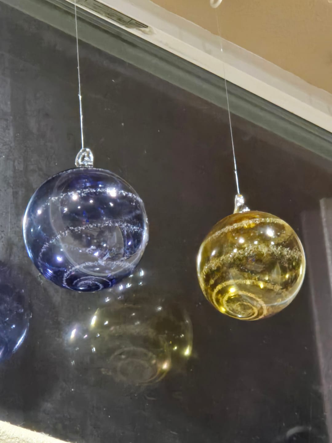 Customer photo review of Glass Christmas Ornament with Cremation Ashes
