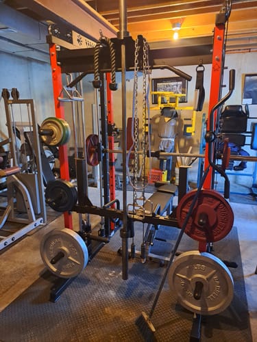 Customer photo review of RitFit M1 Multi-Functional Smith Machine 2.0 with Cable Crossover System and Squat Rack for Home Gym