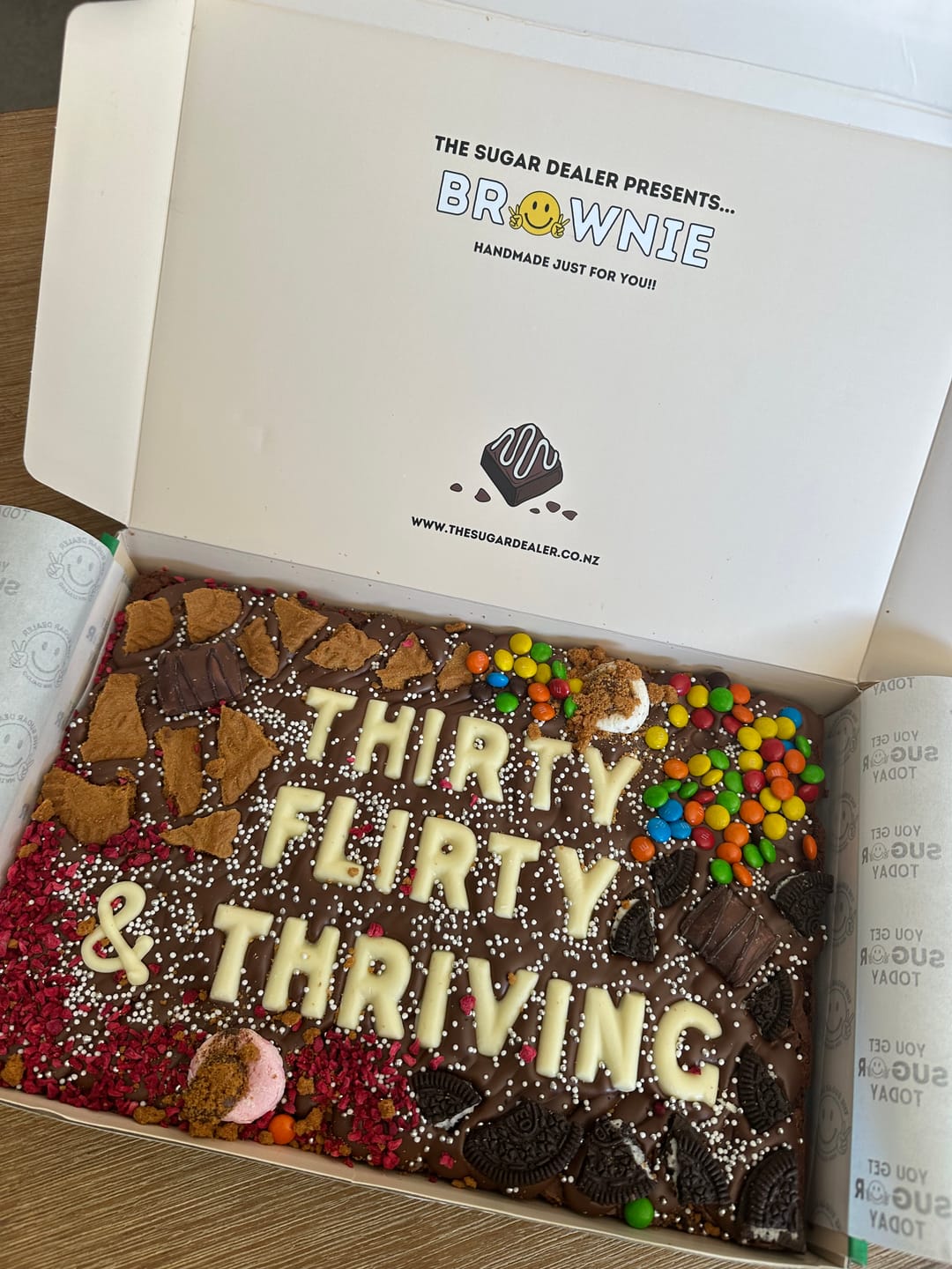 Customer photo review of Mega custom message loaded brownie