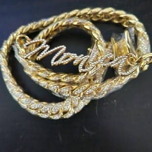 Customer photo review of JANICE RHINESTONE CUBAN NAME NECKLACE