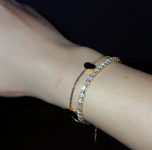 Customer photo review of Lovely Tennis Armband | 18K vergoldet