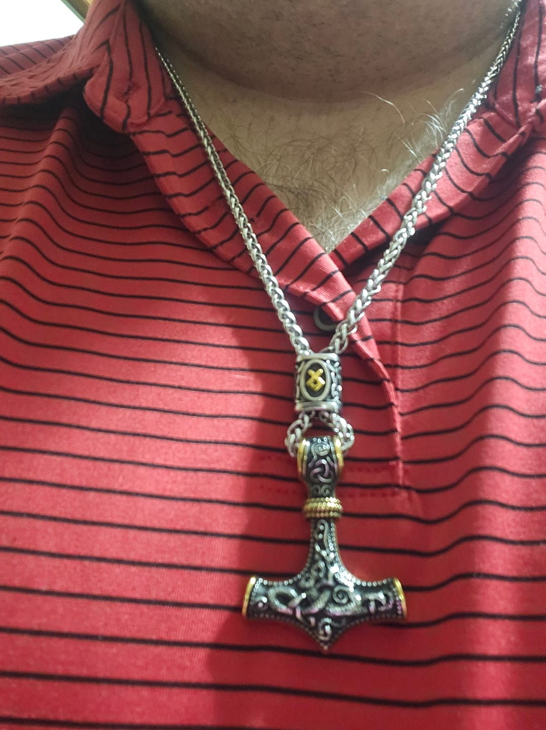 Customer photo review of Mjölnir - Thor's Hammer Stainless Steel Necklace