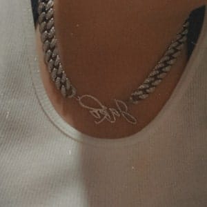 Customer photo review of JANICE RHINESTONE CUBAN NAME NECKLACE