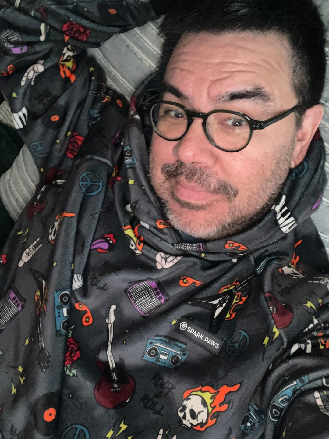 Customer photo review of Rock and Roll Human Hoodie
