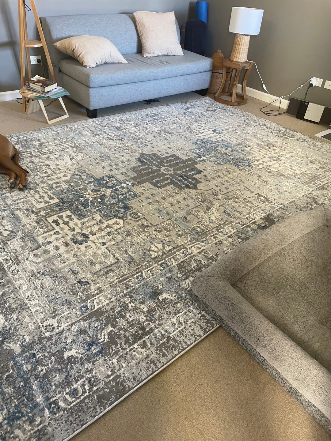 Customer photo review of Delicate Navy Blue Oriental Rug